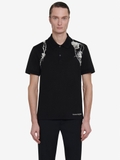 Alexander McQueen  Men's Pressed Flower Harness Polo Shirt