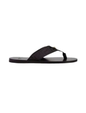 Black Greca Flip Flop Sandals