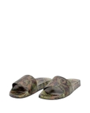 Versace Men's Brown Baroccoflage Rubber Sliders