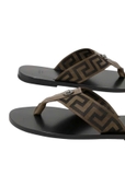 Green & Black Greca Flip Flops
