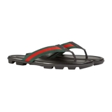 Web and leather thong sandal