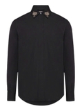 Alexander McQueen  Men's Embroidered Collar Shirt in Black