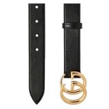 GG MARMONT LEATHER BELT WITH SHINY BUCKLE - 3cm