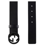 Leather belt with interlocking G
