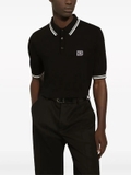 Dolce & Gabbana logo-embroidered stripe-detail polo shirt