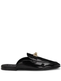 Dolce & Gabbana logo-plaque leather slippers