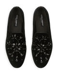 Dolce & Gabbana crystal-embellished velvet slippers