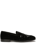 Dolce & Gabbana crystal-embellished velvet slippers