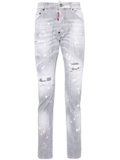DSQUARED2 Men's straight-leg jeans with striking silver wash