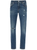 Dolce & Gabbana logo-embroidered jeans