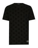Dolce & Gabbana Cotton T-shirt with all-over flocked DG print