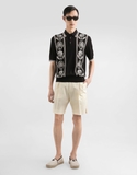 Dolce & Gabbana Satin silk polo shirt with inlay
