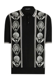 Dolce & Gabbana Satin silk polo shirt with inlay