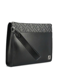 FENDI FF motif leather clutch