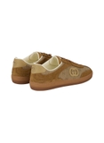 Gucci G74 logo-patch suede sneakers