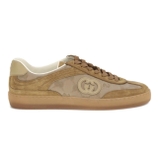 Gucci G74 logo-patch suede sneakers