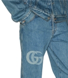 Lasered Double G denim trouser