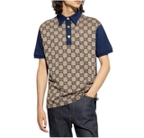 Gucci Navy GG monogram polo shirt