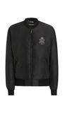 Dolce & Gabbana crest-embroidered zip-fastening bomber jacket