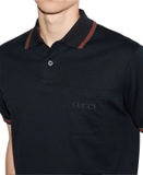 Gucci Embroidered stretch cotton polo shirt