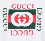 Cotton jersey White T-shirt with Gucci print