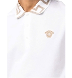 Versace Embroidered cotton polo shirt