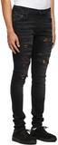 AMIRI Black Leopard Thrasher Jeans
