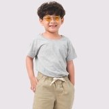Áo Thun Trẻ Em 100% Cotton Cao Cấp Thoáng Mát - Cổ Tròn Màu Xám Tiêu