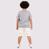 Áo Thun Trẻ Em 100% Cotton Cao Cấp Thoáng Mát - Cổ Tròn Màu Xám Tiêu