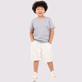 Áo Thun Trẻ Em 100% Cotton Cao Cấp Thoáng Mát - Cổ Tròn Màu Xám Tiêu