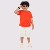 Áo Thun Trẻ Em 100% Cotton Cao Cấp Thoáng Mát - Cổ Tròn Màu Cam