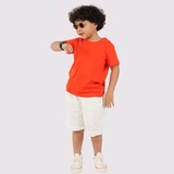 Áo Thun Trẻ Em 100% Cotton Cao Cấp Thoáng Mát - Cổ Tròn Màu Cam