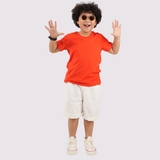 Áo Thun Trẻ Em 100% Cotton Cao Cấp Thoáng Mát - Cổ Tròn Màu Cam