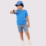Áo Thun Trẻ Em 100% Cotton Cao Cấp Thoáng Mát - Cổ Tròn Màu Xanh Yamaha