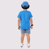 Áo Thun Trẻ Em 100% Cotton Cao Cấp Thoáng Mát - Cổ Tròn Màu Xanh Yamaha