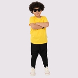 Áo Thun Trẻ Em 100% Cotton Cao Cấp Thoáng Mát - Cổ Tròn Màu Vàng
