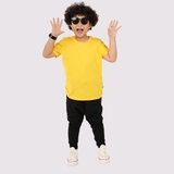 Áo Thun Trẻ Em 100% Cotton Cao Cấp Thoáng Mát - Cổ Tròn Màu Vàng