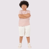 Áo Thun Trẻ Em 100% Cotton Cao Cấp Thoáng Mát - Cổ Tròn Màu Hồng JP