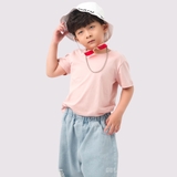 Áo Thun Trẻ Em 100% Cotton Cao Cấp Thoáng Mát - Cổ Tròn Màu Hồng JP