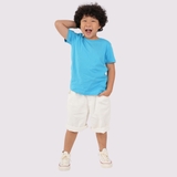 Áo Thun Trẻ Em 100% Cotton Cao Cấp Thoáng Mát - Cổ Tròn Màu Xanh Da Trời