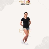 Cổ tròn ĐEN - Áo Thun Nữ 100% Cotton Cao Cấp