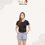 Cổ tròn ĐEN - Áo Thun Nữ 100% Cotton Cao Cấp