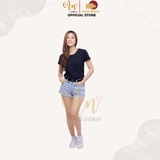 Cổ tròn ĐEN - Áo Thun Nữ 100% Cotton Cao Cấp