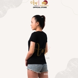 Cổ tròn ĐEN - Áo Thun Nữ 100% Cotton Cao Cấp