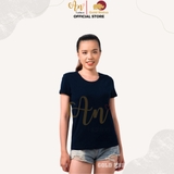 Cổ tròn XANH ĐEN - Áo Thun Nữ 100% Cotton Cao Cấp