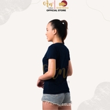 Cổ tròn XANH ĐEN - Áo Thun Nữ 100% Cotton Cao Cấp