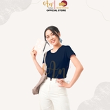 Cổ tròn XANH ĐEN - Áo Thun Nữ 100% Cotton Cao Cấp