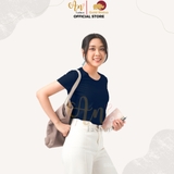 Cổ tròn XANH ĐEN - Áo Thun Nữ 100% Cotton Cao Cấp
