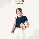 Cổ tròn XANH ĐEN - Áo Thun Nữ 100% Cotton Cao Cấp