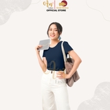 Cổ tròn XANH ĐEN - Áo Thun Nữ 100% Cotton Cao Cấp